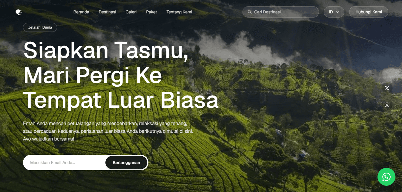 Karya Jelajah Ten: website wisata dengan panorama perkebunan teh